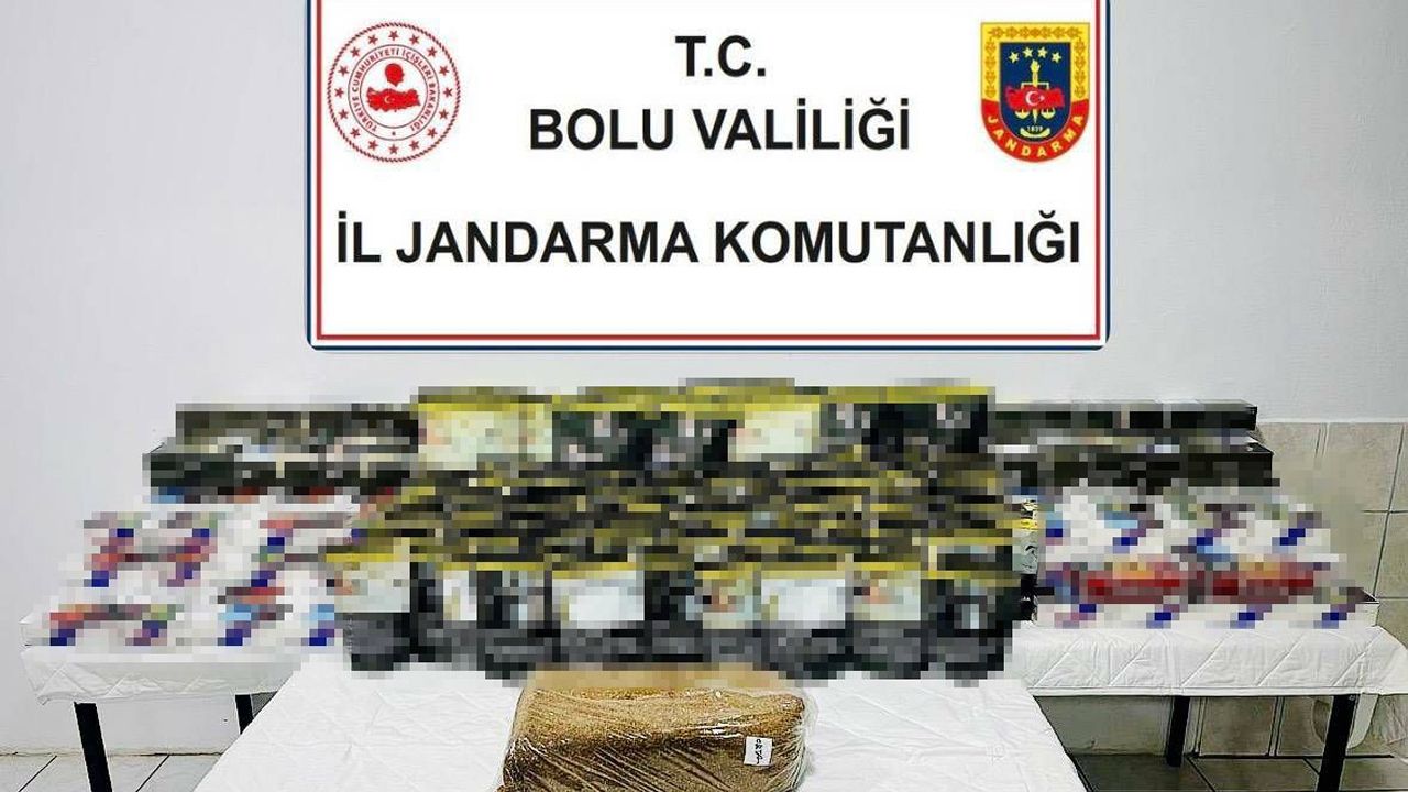BOLU'DA 35 BİN KAÇAK MAKARON ELE GEÇİRİLDİ 1 GÖZALTI