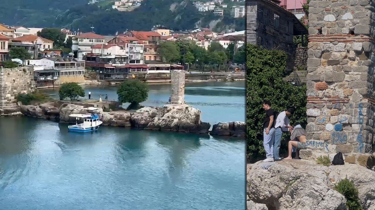 AMASRA'DA TARİHİ YAPILARI SPRAY BOYAYLA BOYADILAR