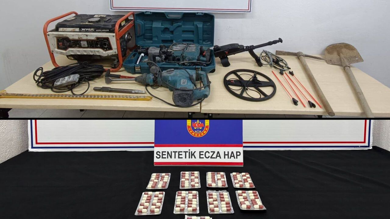 KARABÜK'TE KAÇAK KAZI VE UYUŞTURUCU OPERASYONU