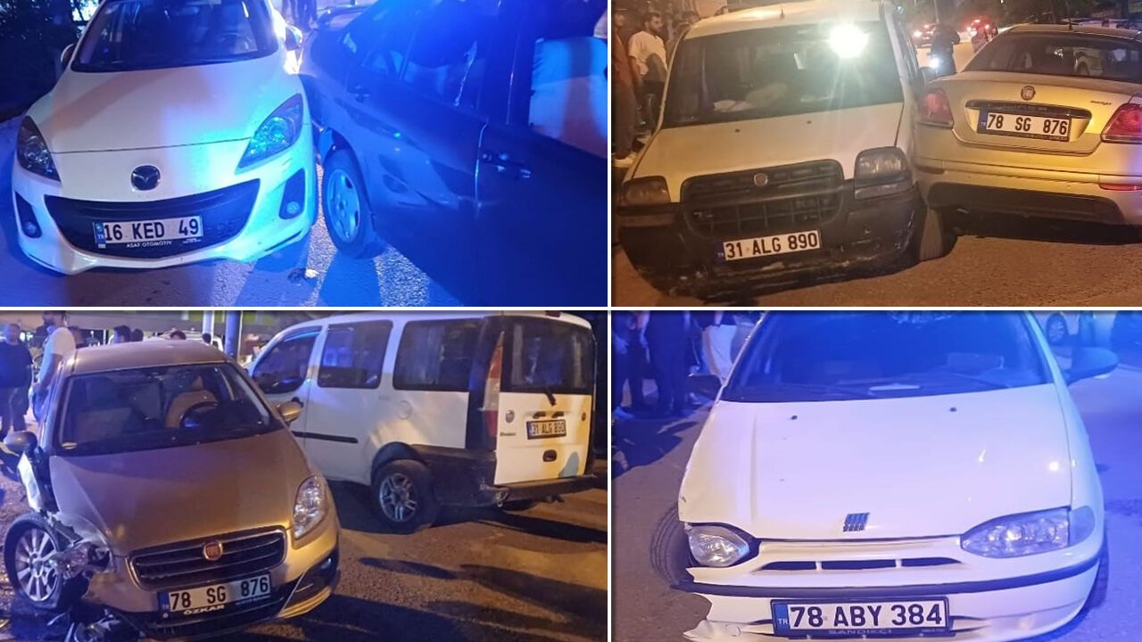 KARABÜK'TE ZİNCİRLEME KAZA: 2 YARALI