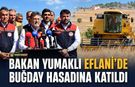 BAKAN YUMAKLI EFLANİ'DE BUĞDAY HASADINA KATILDI