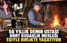 50 YILLIK DEMİR USTASI DÖRT KUŞAKLIK MESLEĞİ EŞİYLE BİRLİKTE YAŞATIYOR