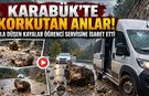 KAYALAR ÖNCE YOLA DÜŞTÜ SONRA SERVİSE İSABET ETTİ