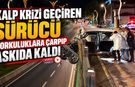 KALP KRİZİ GEÇİREN SÜRÜCÜ KORKULUKLARA ÇARPIP ASKIDA KALDI