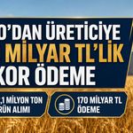 TMO’DAN ÜRETİCİYE 170 MİLYAR TL’LİK REKOR ÖDEME