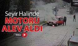SEYİR HALİNDE OTOMOBİLİN MOTORU ALEV ALDI