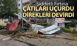 ŞİDDETLİ FIRTINA ÇATILARI UÇURDU, DİREKLERİ DEVİRDİ