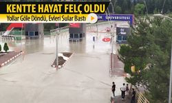 YOLLAR GÖLE DÖNDÜ, EVLERİ SU BASTI