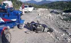 ZONGULDAK ALAPLI'DA MOTOSİKLET KAZASI 1 KİŞİ YARALANDI