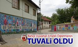 BAHÇE DUVARLARI EMEKLİ ÖĞRETMENİN TUVALİ OLDU