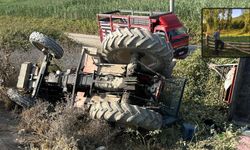 KASTAMONU PINARBAŞI'NDA TRAKTÖR DEVRİLDİ 1 ÖLÜ 1 YARALI