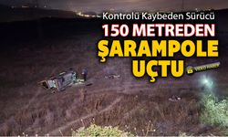 KONTROLÜ KAYBETTİ 150 METREDEN ŞARAMPOLE UÇTU