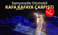 KAMYONETLE OTOMOBİL KAFA KAFAYA ÇARPIŞTI