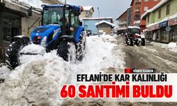 EFLANİ'DE KAR 60 SANTİME ULAŞTI