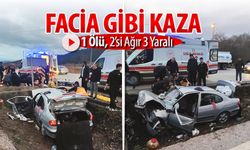 FACİA GİBİ KAZA: 1 ÖLÜ 2'Sİ AĞIR 3 YARALI