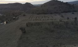 GEREDE ÇAYININ YANINA "İMDAT ZEHİRLENİYORUZ" YAZISI ASTI