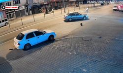 MOTOSİKLETLİNİN SÜRÜKLENDİĞİ ANLAR KAMERALARDA