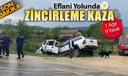 EFLANİ YOLUNDA ZİNCİRLEME KAZA