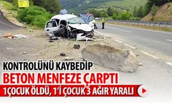 KONTROLÜNÜ KAYBEDİP MENFEZE ÇARPTI: 1 ÖLÜ, 3 YARALI