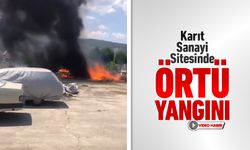 KARIT SANAYİ SİTESİNDE ÖRTÜ YANGINI
