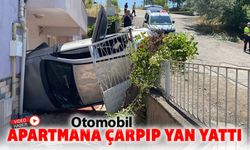 OTOMOBİL APARTMANA ÇARPTI: 5 YARALI
