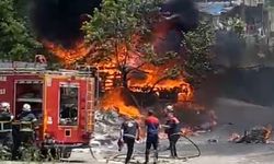 ZONGULDAK SANAYİ SİTESİNDE KORKUTAN YANGIN