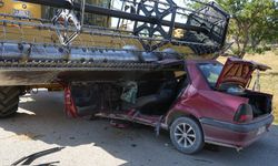 OTOMOBİL BİÇERDÖVERİN ALTINDA KALDI:1 ÖLÜ