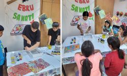 KORUMA ALTINDAKİ ÇOCUKLAR EBRU SANATIYLA TANIŞTI