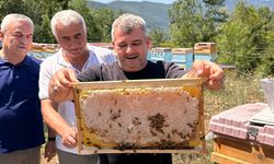 BAŞKAN KARAKAŞ KUZDAĞ KÖYÜ'NDE BAL HASADINA KATILDI