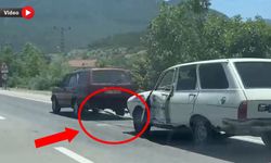 KAZALI ARACI HALATLA ÇEKEREK TRAFİĞİ TEHLİKEYE ATTI
