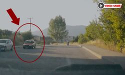 HIZLA GİRDİĞİ VİRAJDA SAVRULMAKTAN SON ANDA KURTULDU