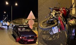 MOTOSİKLETLE OTOMOBİL ÇARPIŞTI: 1YARALI