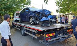 ARACIN KONTROLÜNÜ KAYBEDEN SÜRÜCÜ AĞACA ÇARPTI