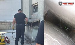 HAVALANDIRMA BOŞLUĞUNA DÜŞEN KEDİYİ İTFAİYE KURTARDI
