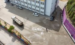 KARABÜK'TE OKUL BAHÇELERİ YIKANIYOR