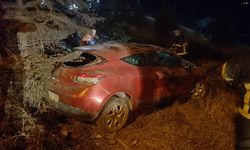 KONTROLDEN ÇIKAN OTOMOBİL ŞARAMPOLE YUVARLANDI