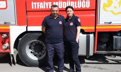 İTFAİYECİ ÇİFT AFETLERE BİRLİKTE MÜCADELE EDİYOR