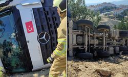 SAFRANBOLU'DA BETON MİKSERİ DEVRİLDİ: 1 YARALI