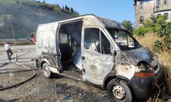 PARK HALİNDEKİ PANELVAN ARAÇ YANDI