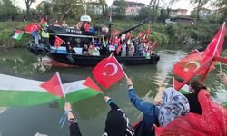 FİLİSTİN'E DESTEK İÇİN BARTIN IRMAĞI'NA AÇILDILAR