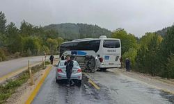 OTOMOBİL İLE OTOBÜS ÇARPIŞTI