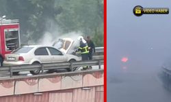 KARABÜK’TE SEYİR HALİNDEKİ OTOMOBİLİN MOTORU ALEV ALDI