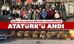 SAFRANBOLU'DA İŞÇİLER KORNALARLA MİNİKLER KARANFİLLERLE ATATÜRK'Ü ANDI