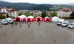 KARABÜK UMKE AFETLERE KARŞI YENİ SAHRA HASTANESİNİ KURDU