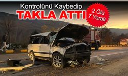 TAKLA ATAN OTOMOBİLDE 2 KİŞİ HAYATINI KAYBETTİ