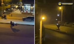 TEK TEKERDE TEHLİKELİ YOLCULUK KAMERADA