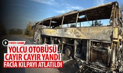 YOLCU OTOBÜSÜ CAYIR CAYIR YANDI: FACİA KILPAYI ATLATILDI