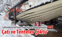 SAFRANBOLU'DA ÇATI VE TENTELER ÇÖKTÜ