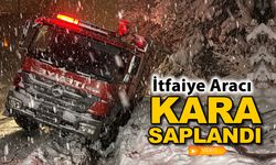 İTFAİYE ARACI KARA SAPLANDI