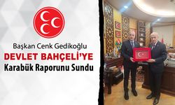 MHP KARABÜK İL BAŞKANI CENK GEDİKOĞLU BAHÇELİ'YE KARABÜK RAPORUNU SUNDU